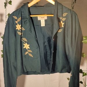 Hunter Green Embroidered Blazer 🌻
